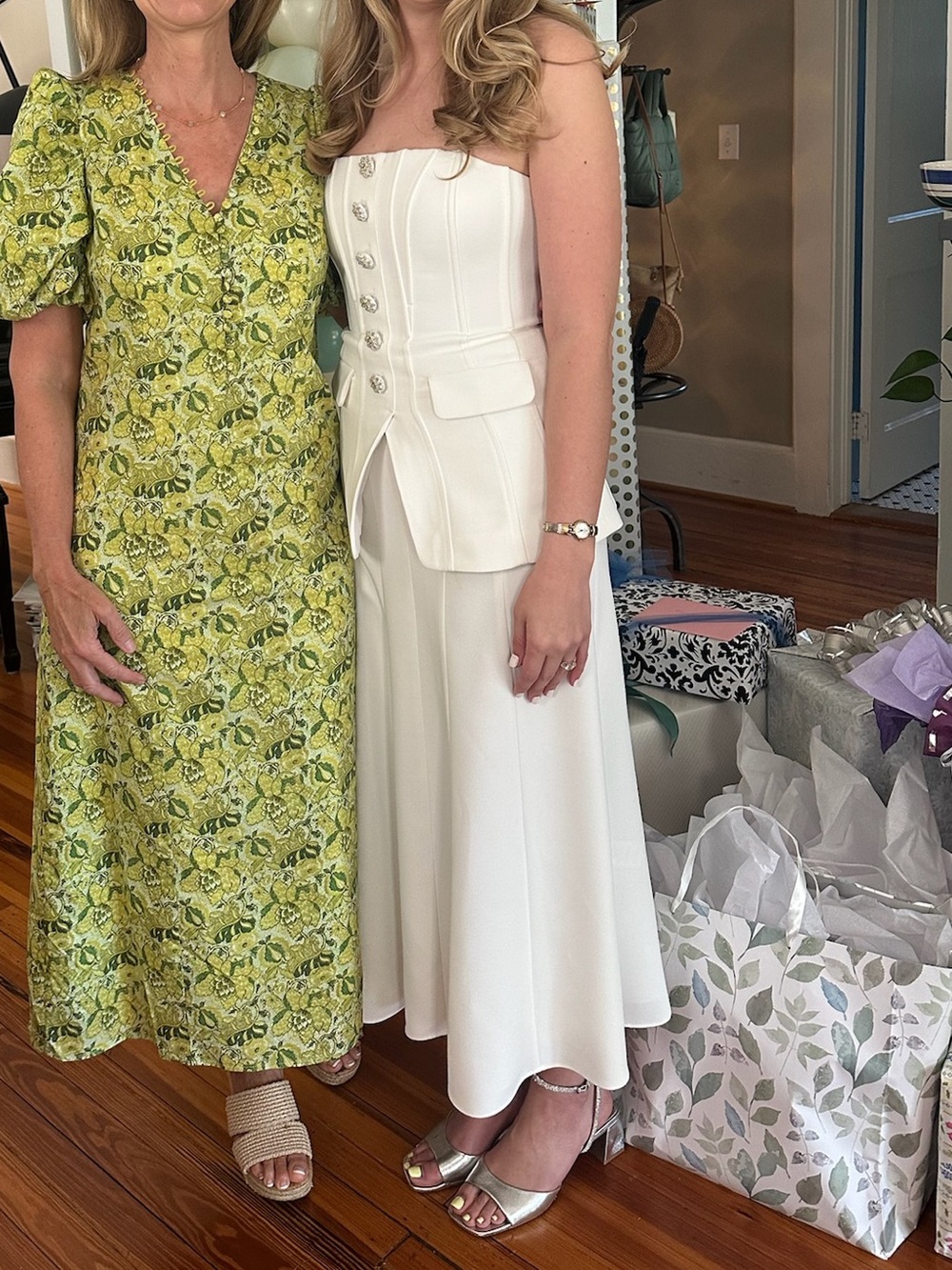 Self-Portrait White Midi Dress